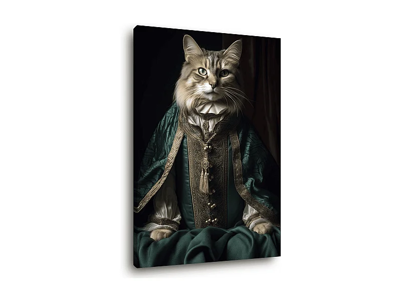 Tableau sur toile chat vintage 30x45 cm
