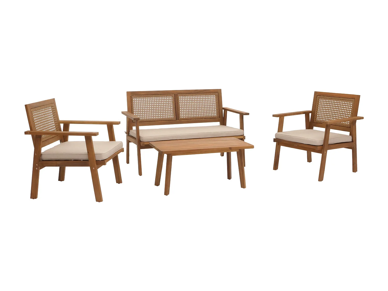 Ensemble de jardin MVG-N46 (4 pièces),  Coussin crème