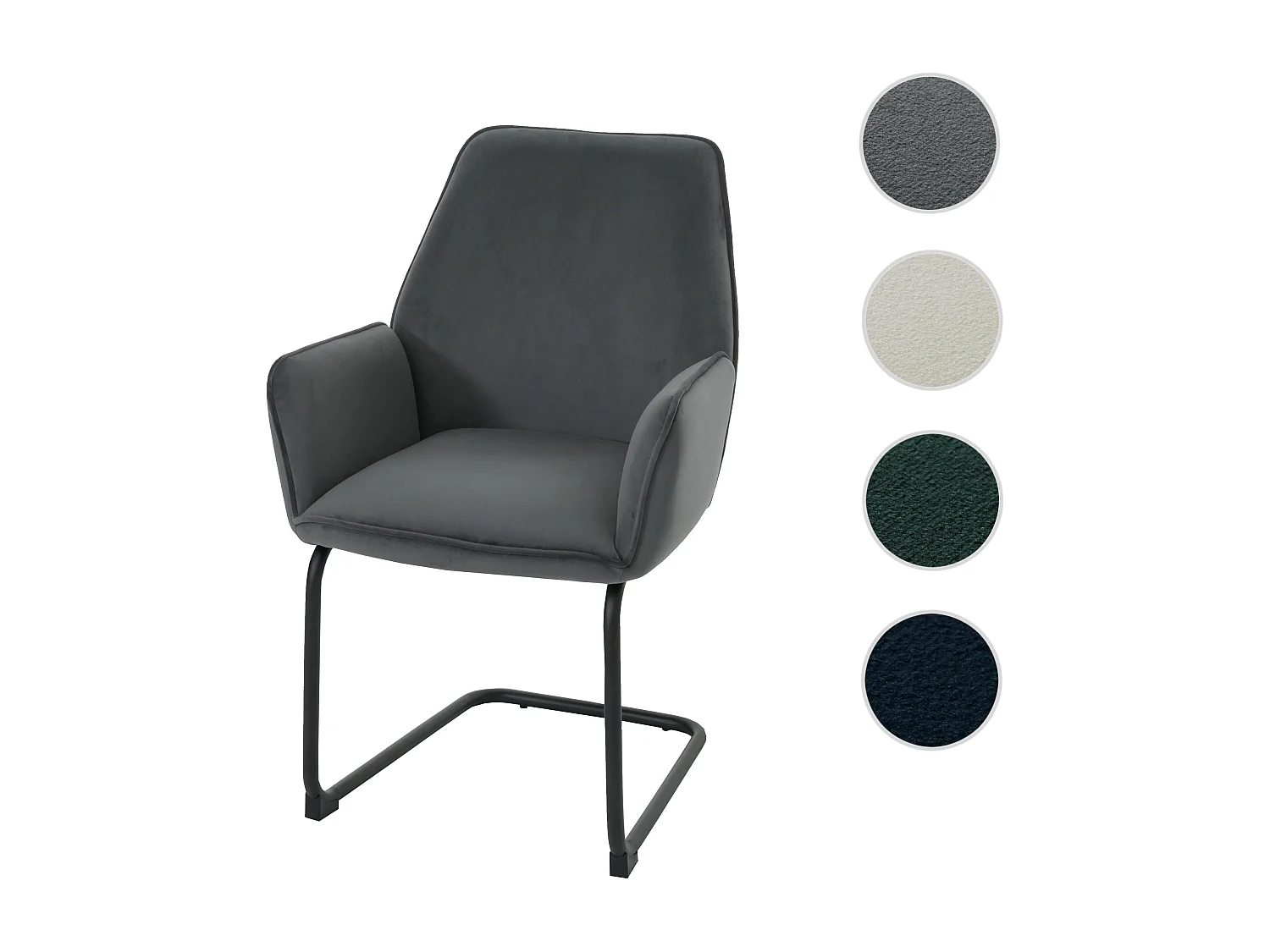 Cadeira cantilever MCW-G67,  cinzento escuro