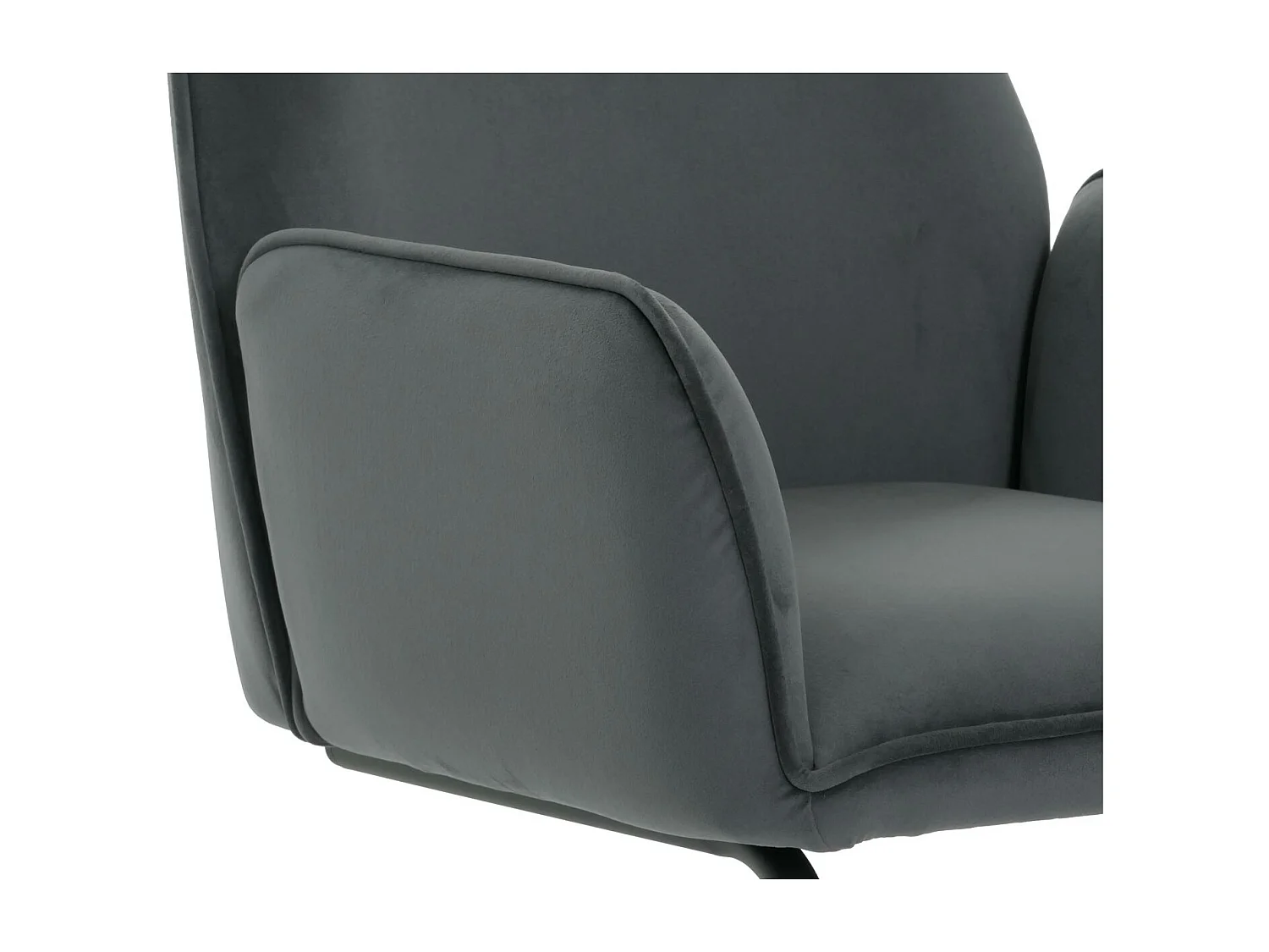 Sedia per sala da pranzo MCW-G67, con braccioli, a slitta, tessuto Oeko-Tex MVG ~ grigio scuro