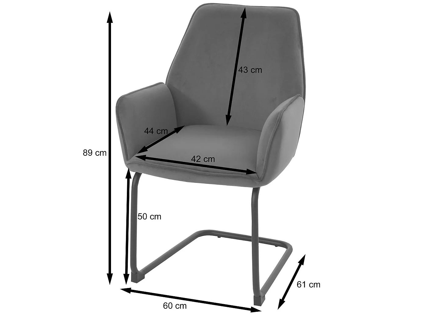 Cantilever chair MCW-G67,  green