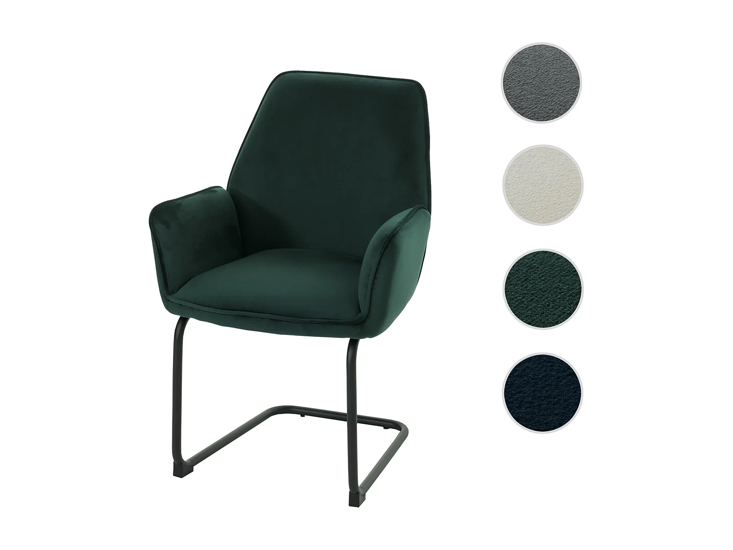 Cantilever chair MCW-G67,  green