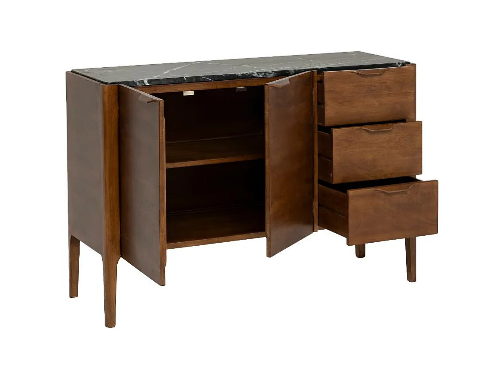 Buffet de madera de mango y mármol negro Roch - Made in Meubles
