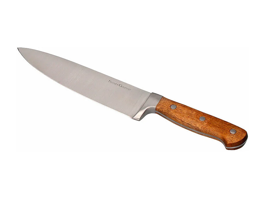 Cuchillo de Chef "Elegancia" 33cm Natural en Madera y Acero
