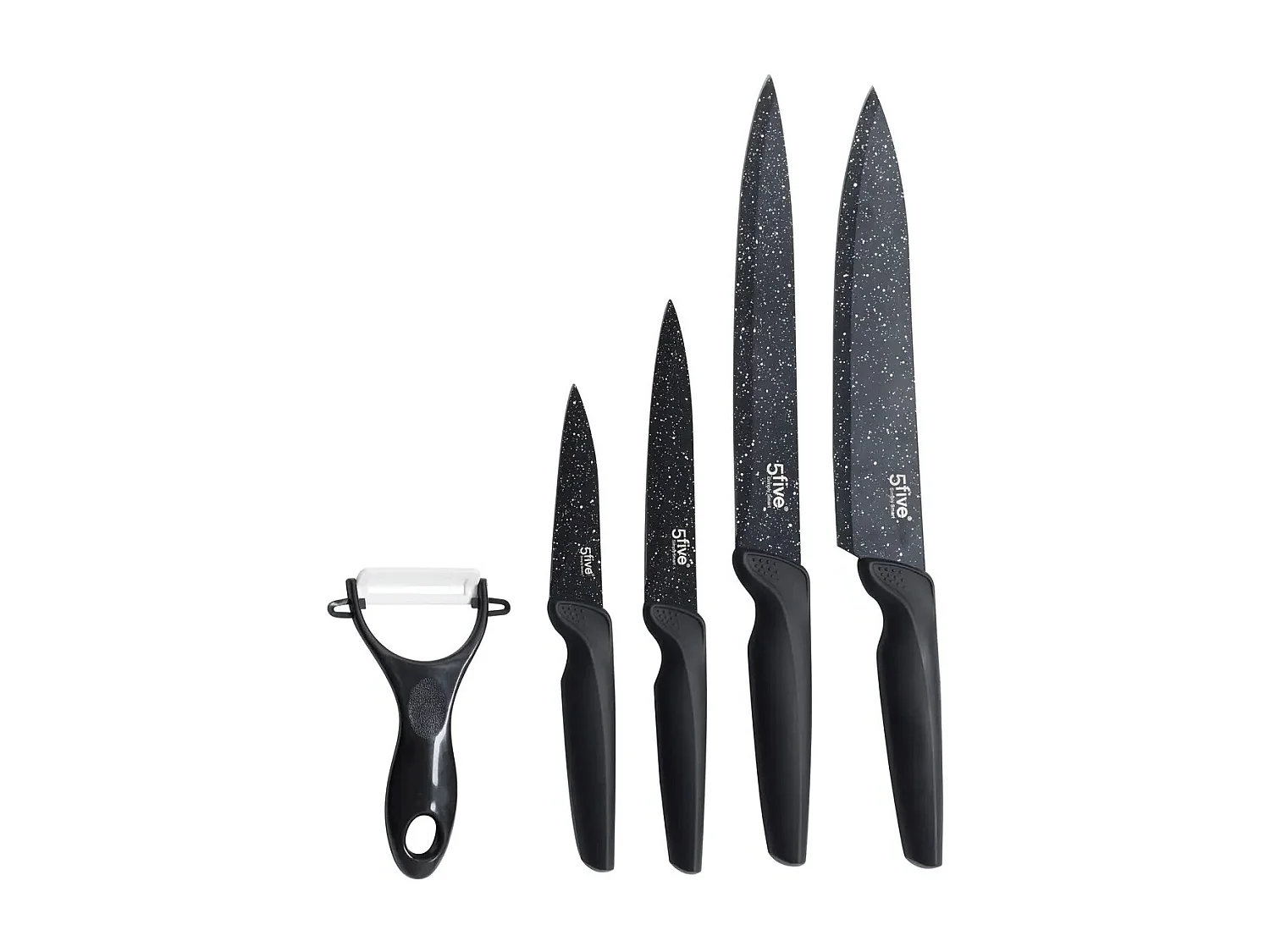 Coffret 5 Pièces Inox "Couteaux" 37cm Noir