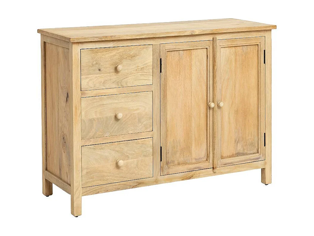 Meuble sous vasque en bois de manguier blanchi Ronan