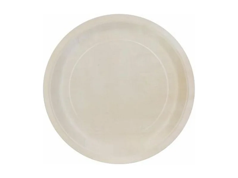 Lot de 6 Assiettes Rondes en Pin "Ecolo" 25cm Naturel