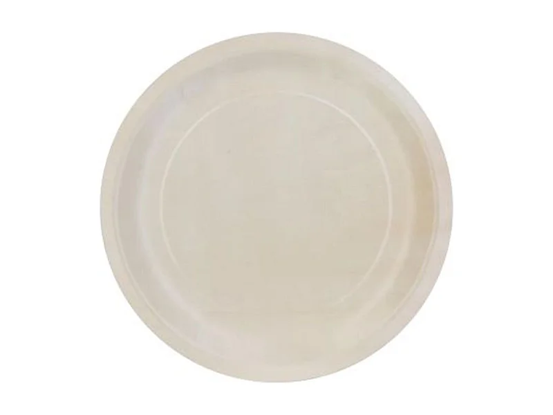 Lot de 6 Assiettes Rondes en Pin "Ecolo" 25cm Naturel