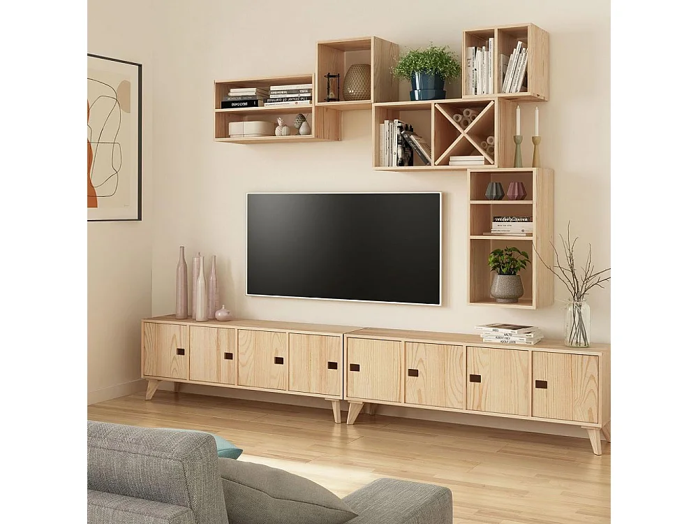 Cube avec range bouteille en pin 12 bouteilles Dinamic