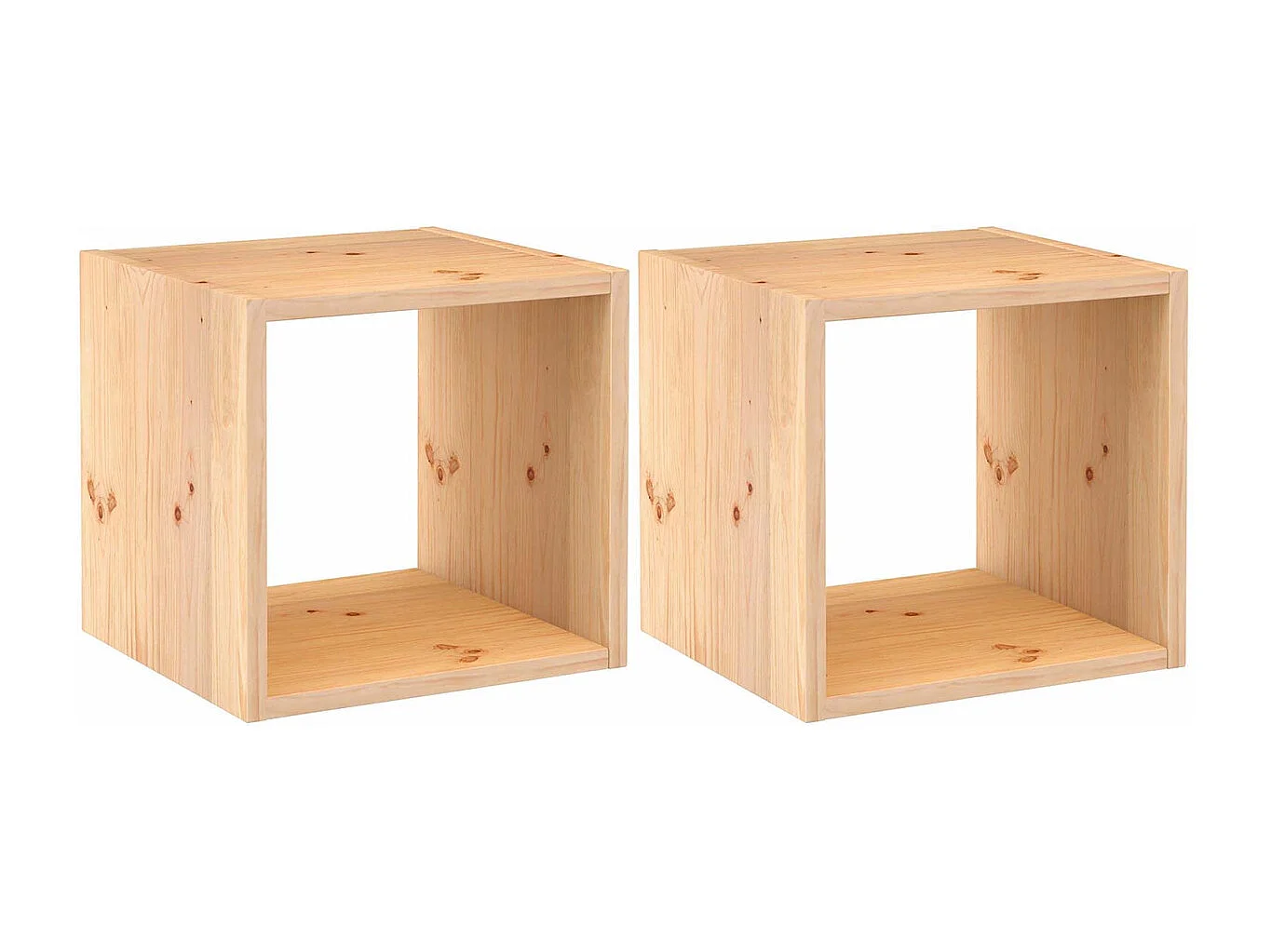 Cube de rangement en pin massif Dinamic Lot de 2