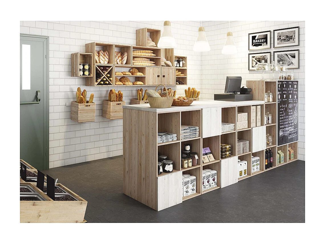 Cube de rangement en pin massif Dinamic Lot de 2