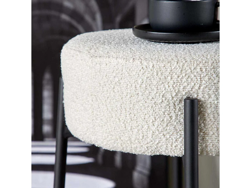 Tabouret de Bar Bouclette "Tucson" 70cm Blanc