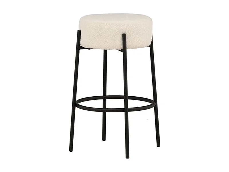 Tabouret de Bar Bouclette "Tucson" 70cm Blanc