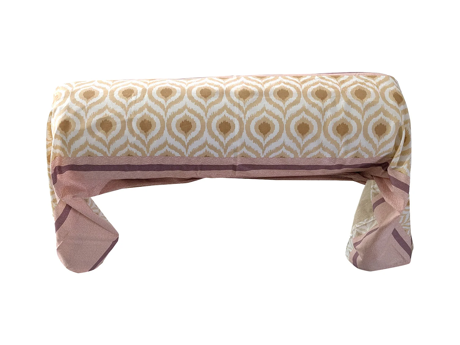 Taie de traversin 140x43 cm coton INOUK rose/beige