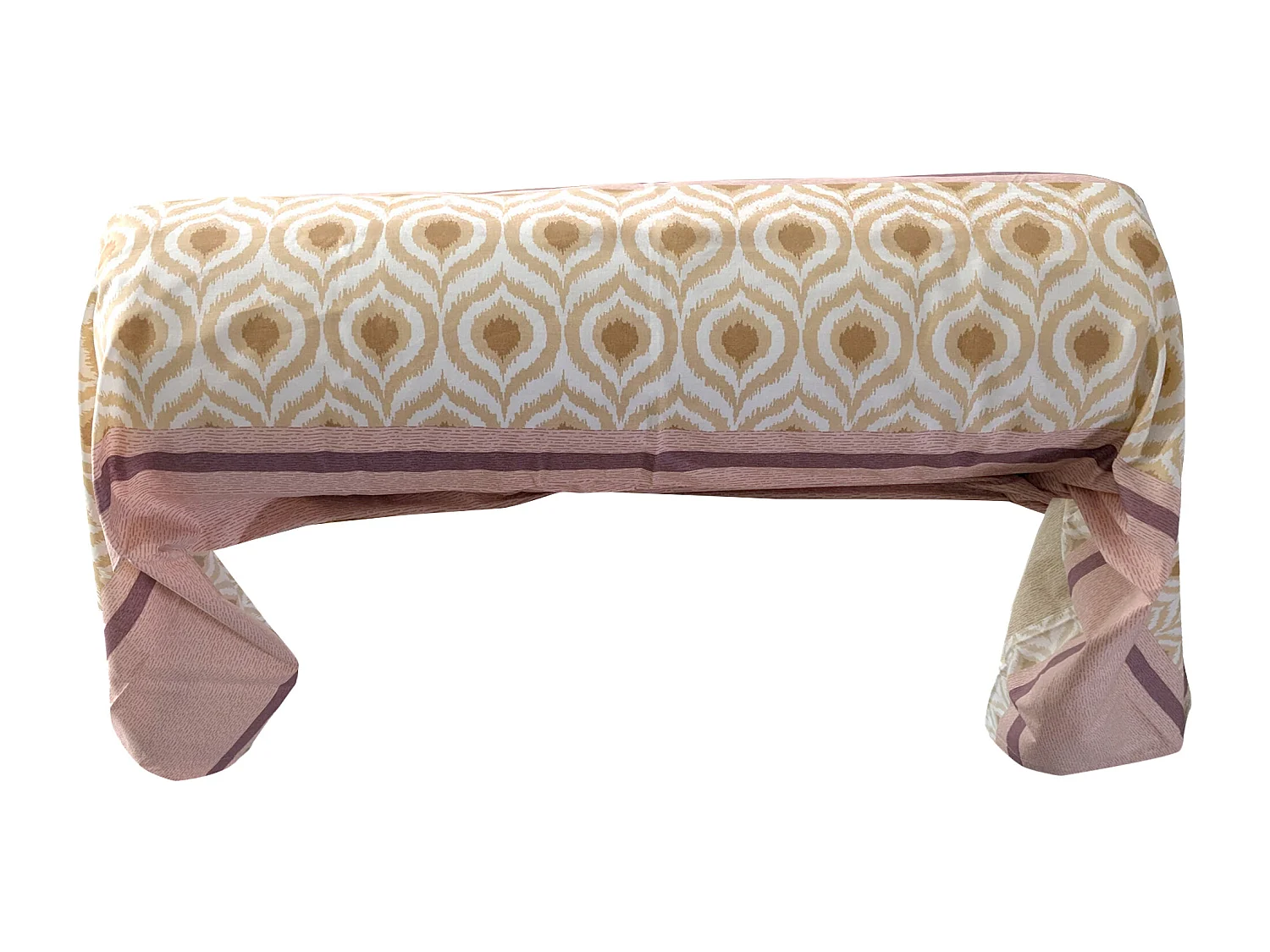 Taie de traversin 200x43 cm coton INOUK rose/beige