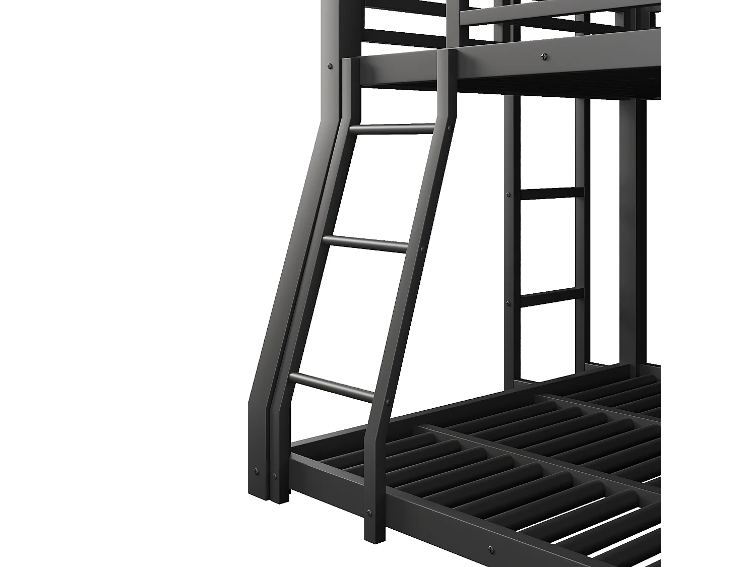 Tredobbelt køjeseng - 90x200cm/120x200cm/140x200cm - jernramme - Sort
