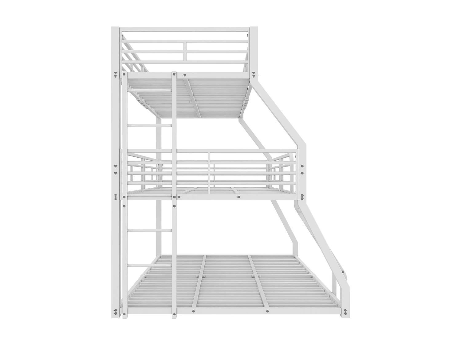 Litera triple - 2x90x200cm y 140x200cm - estructura de hierro - Blanco