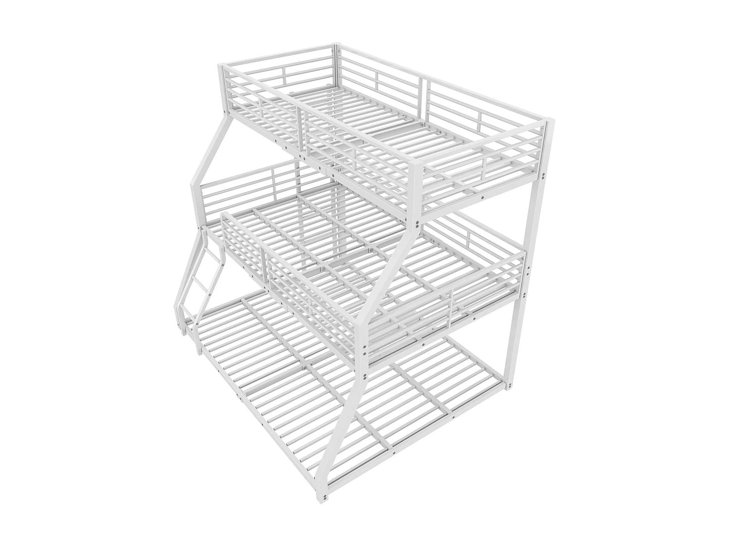 Litera triple - 2x90x200cm y 140x200cm - estructura de hierro - Blanco
