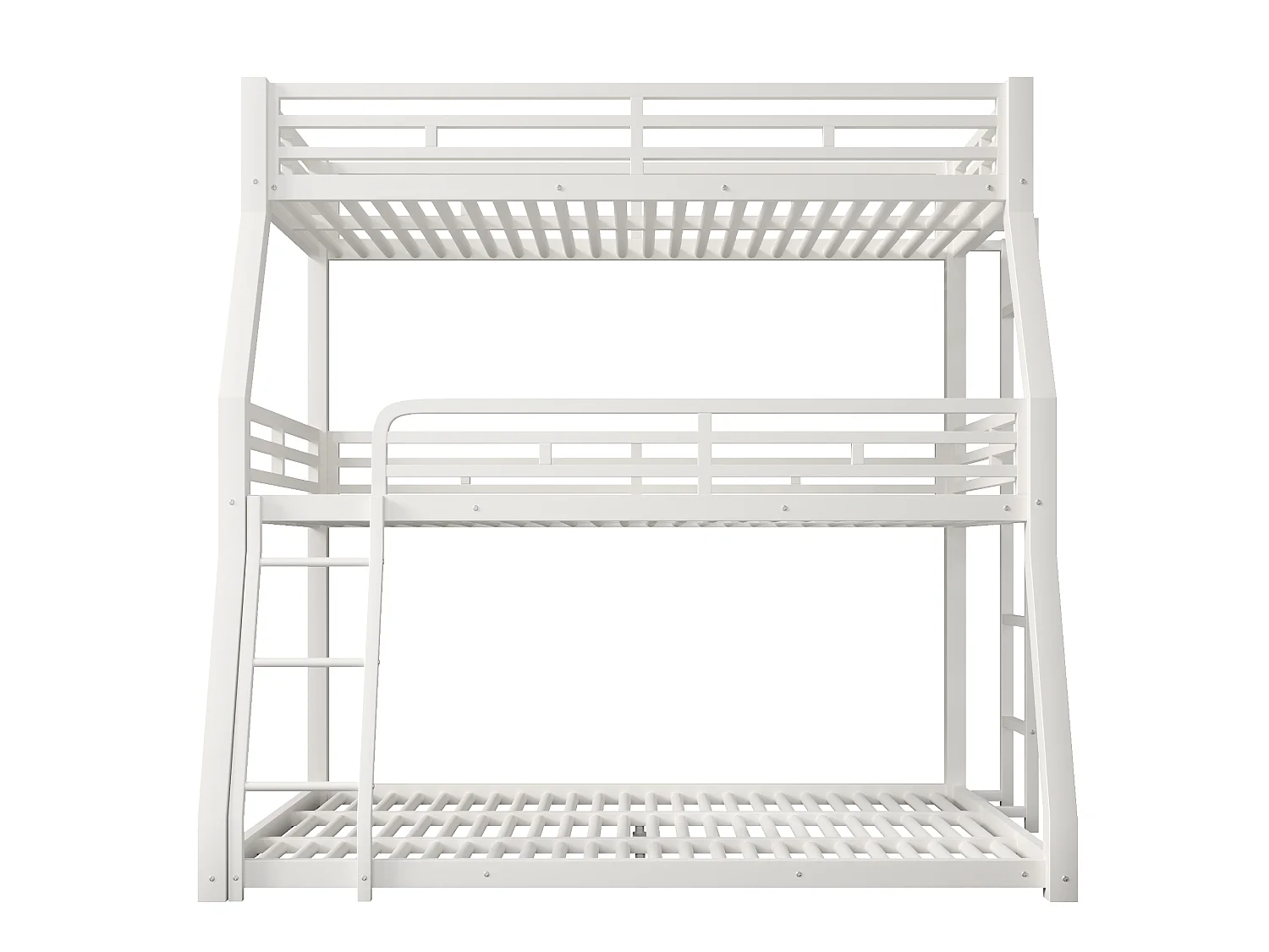 Tredobbelt køjeseng - 90x200cm/120x200cm/140x200cm - jernramme - Hvid