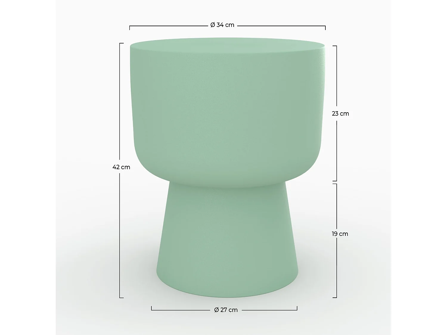 Mesa auxiliar redonda de metal verde - Prisca