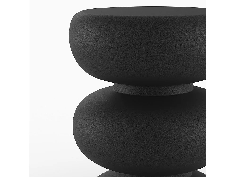 Mesa auxiliar redonda de metal negro - Cléo