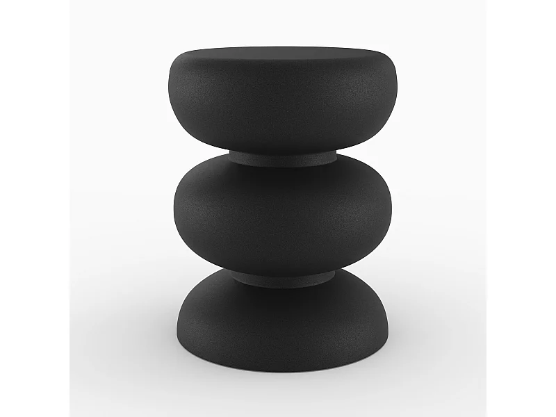 Tavolino rotondo in metallo nero D35 cm - Cléo