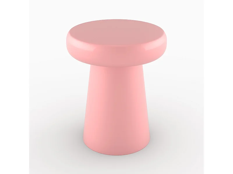 Tavolino rotondo in metallo rosa - Anouk