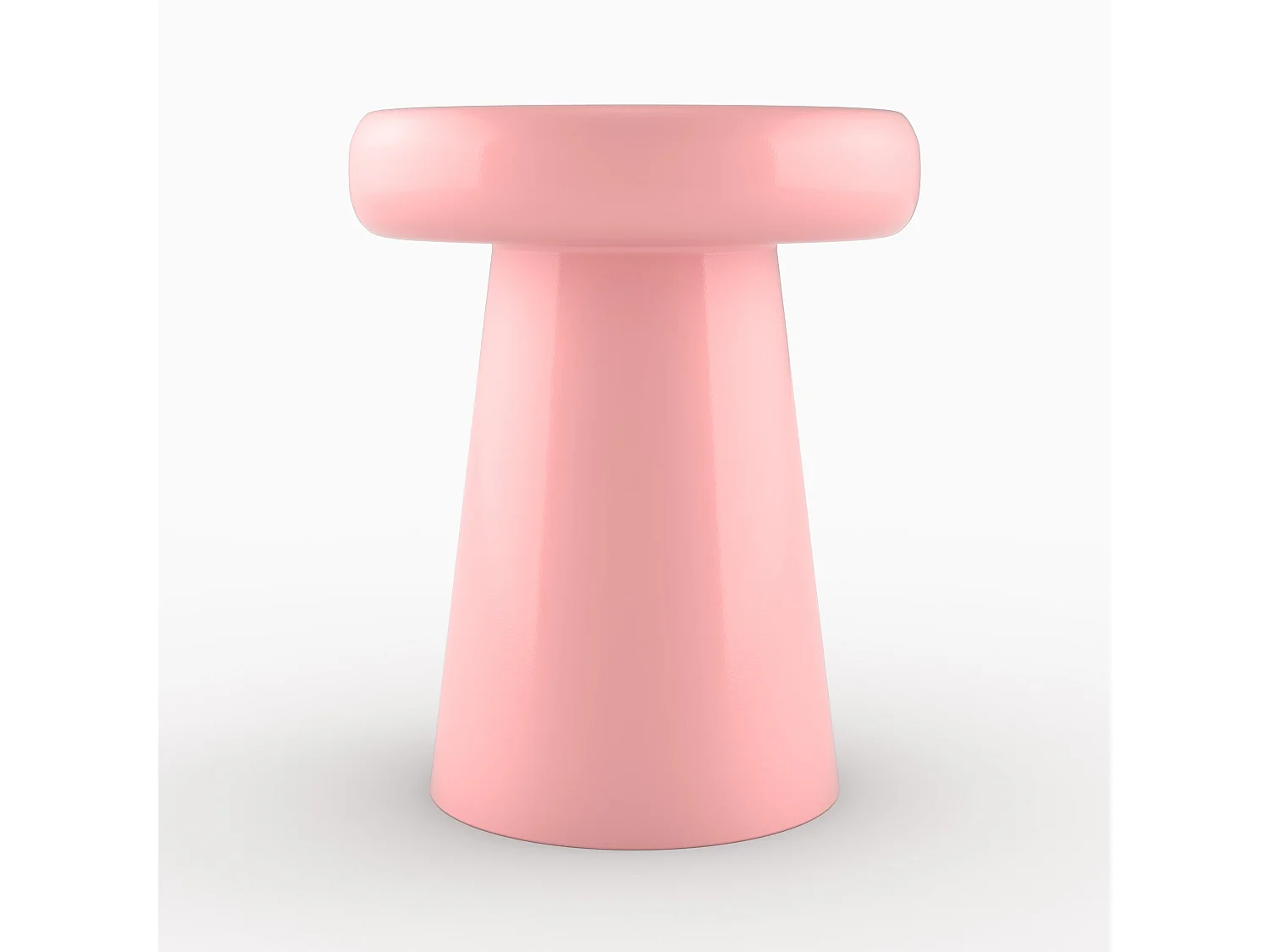 Mesa auxiliar redonda de metal rosa - Anouk