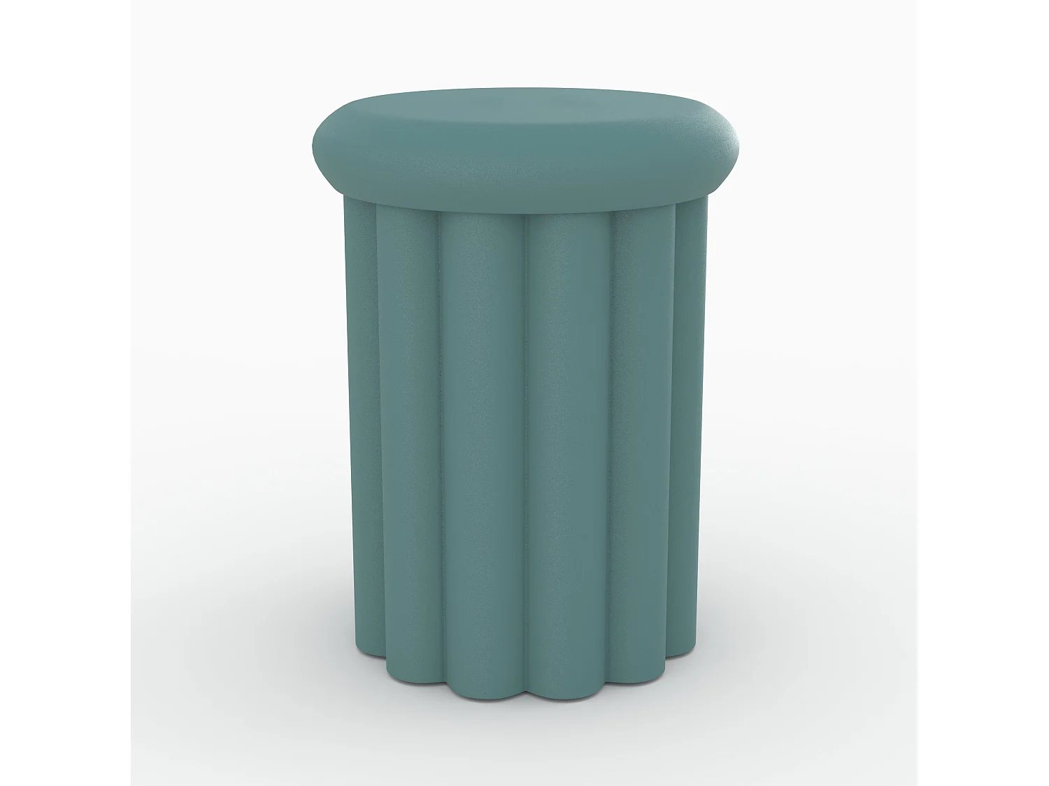 Mesa auxiliar redonda de metal azul - Aglaé