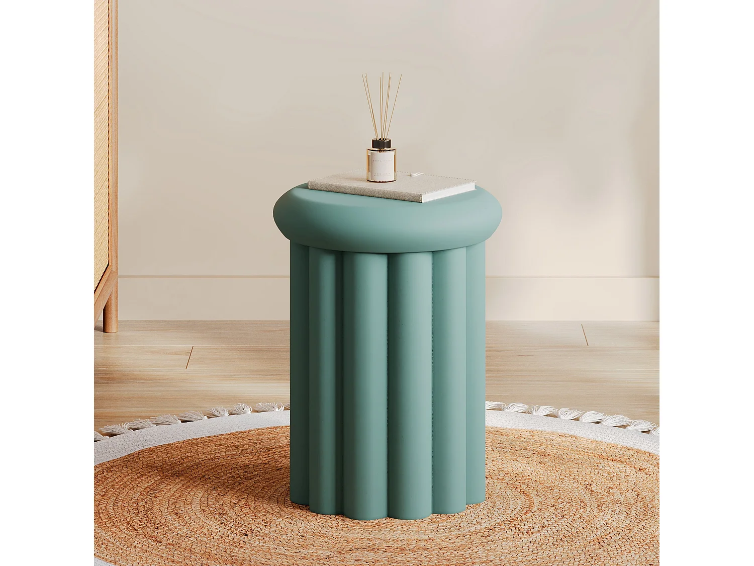 Tavolino rotondo in metallo blu D37 cm - Aglaé