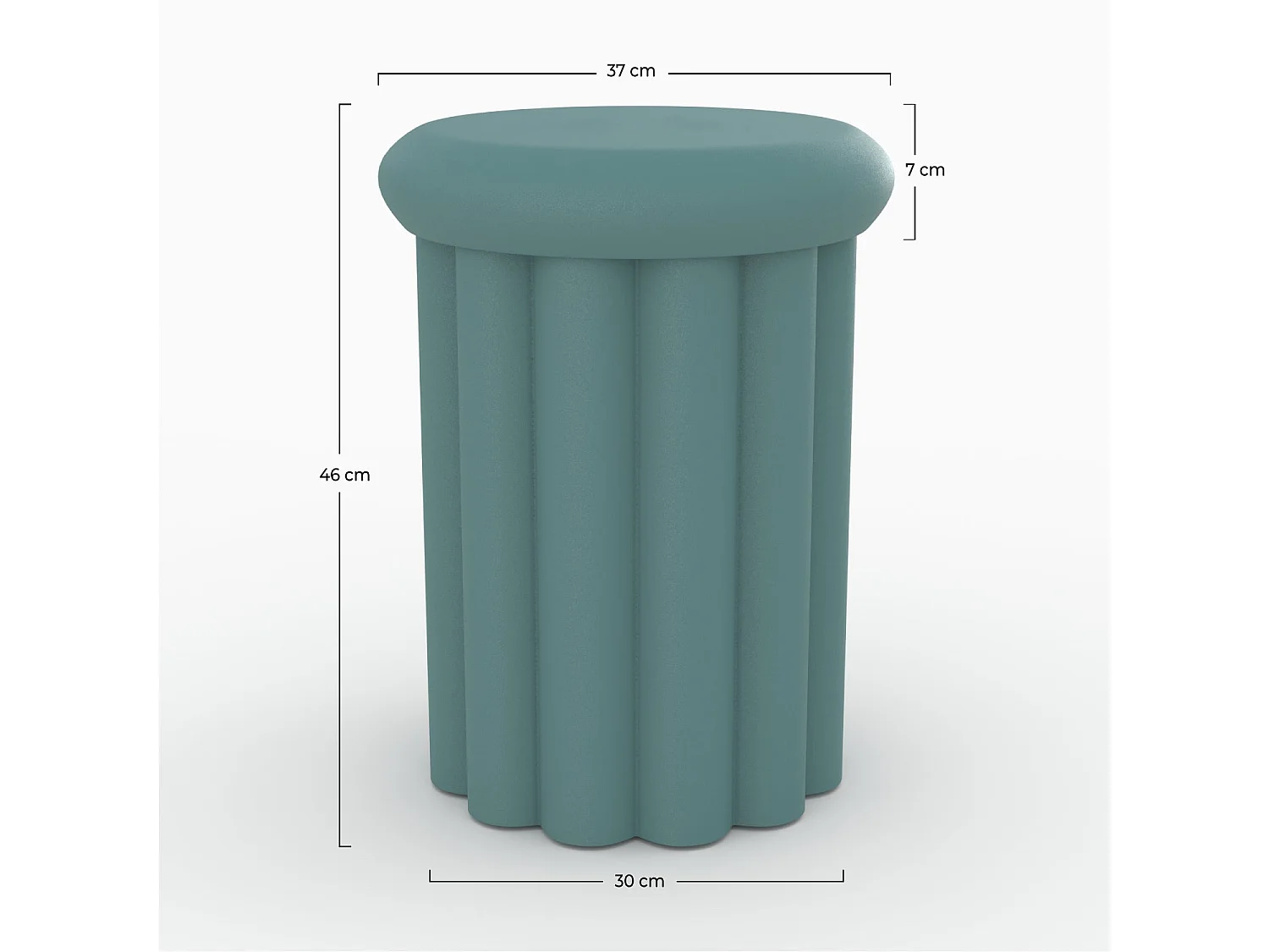 Tavolino rotondo in metallo blu D37 cm - Aglaé