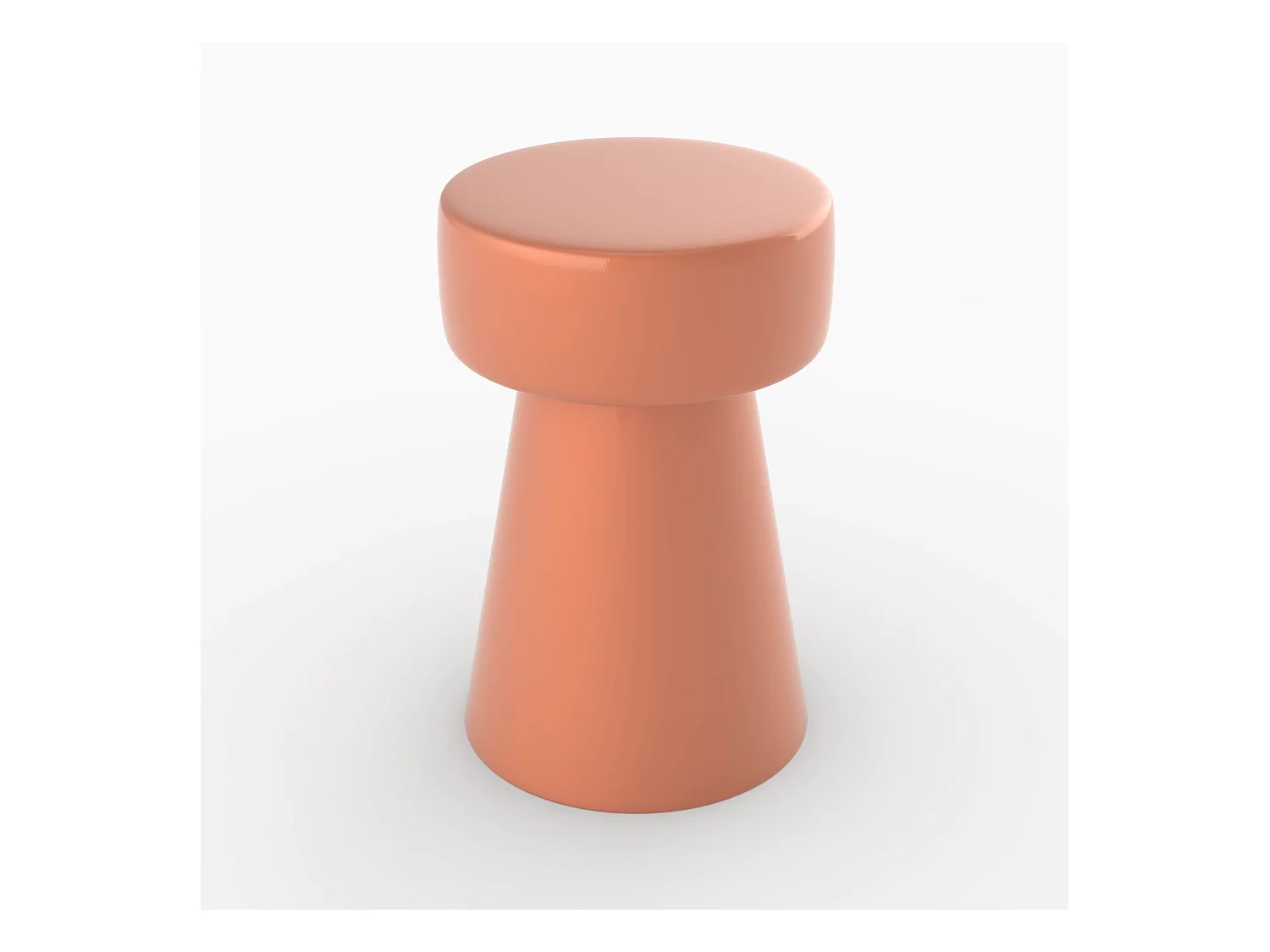 Table d'appoint ronde en métal orange D30 cm - Athéna