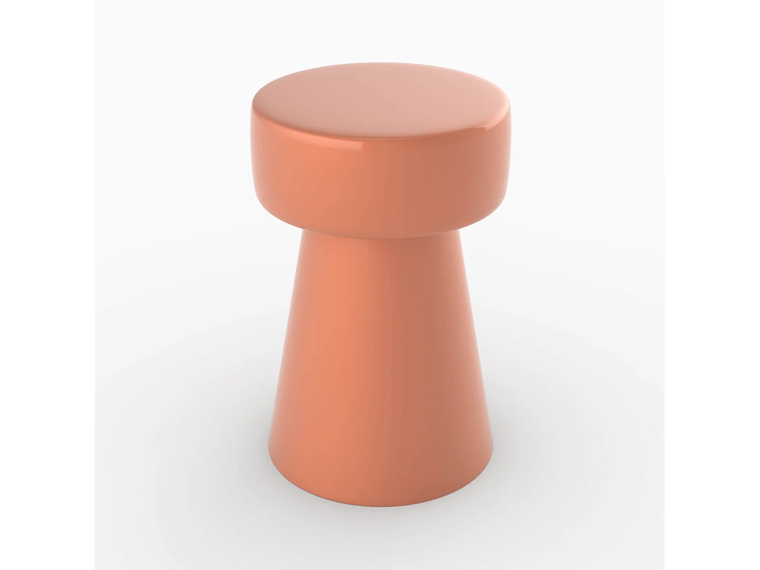 Table d'appoint ronde en métal orange D30 cm - Athéna