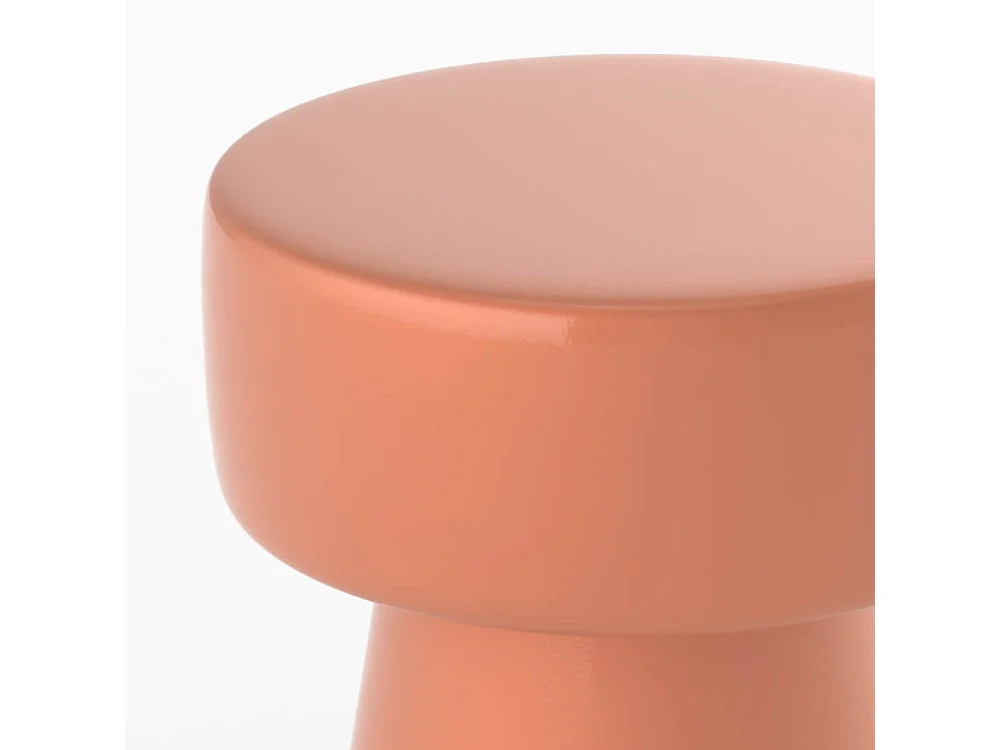 Table d'appoint ronde en métal orange D30 cm - Athéna