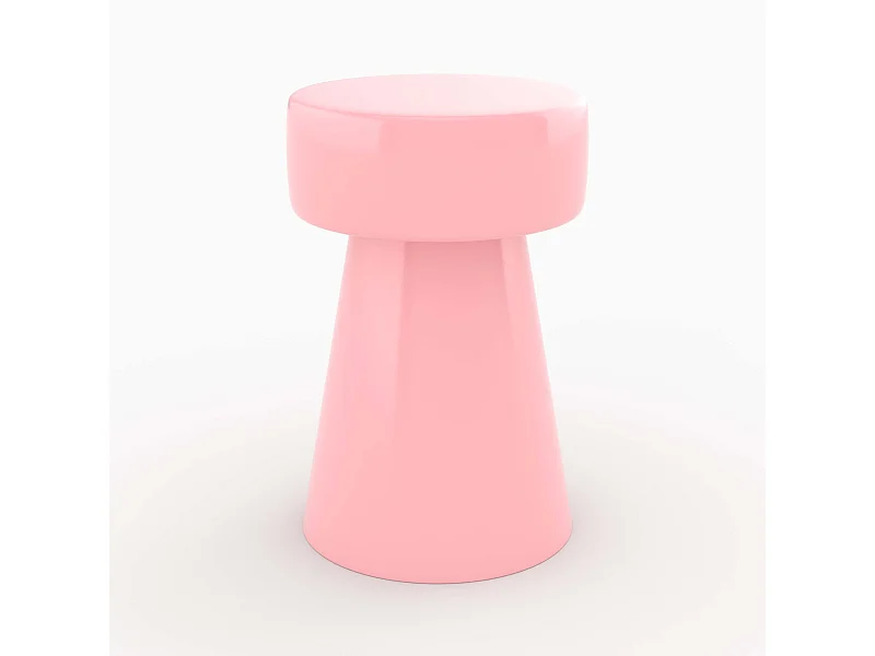 Tavolino rotondo in metallo rosa - Athéna