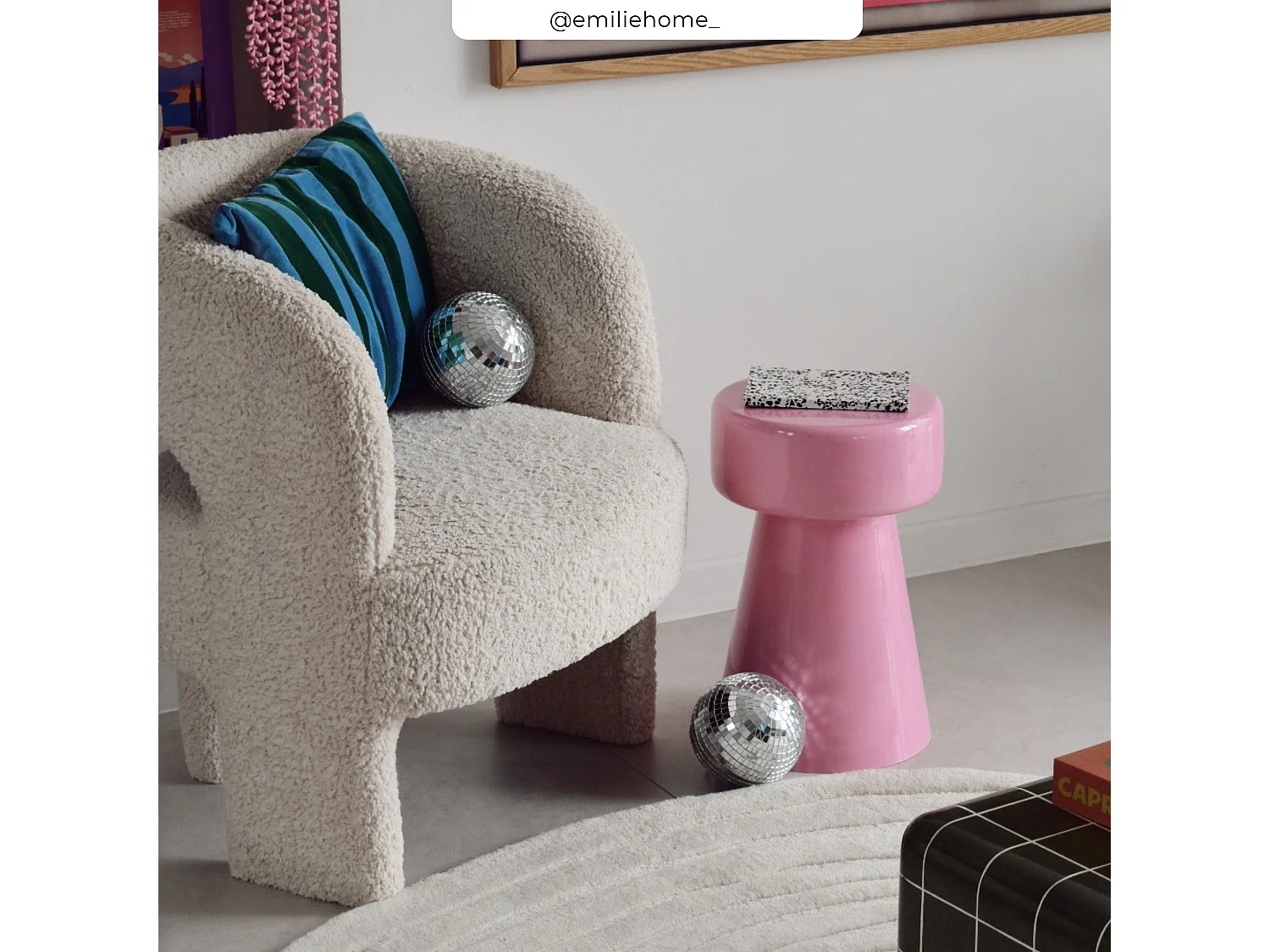 Table d'appoint ronde en métal rose D30 cm - Athéna