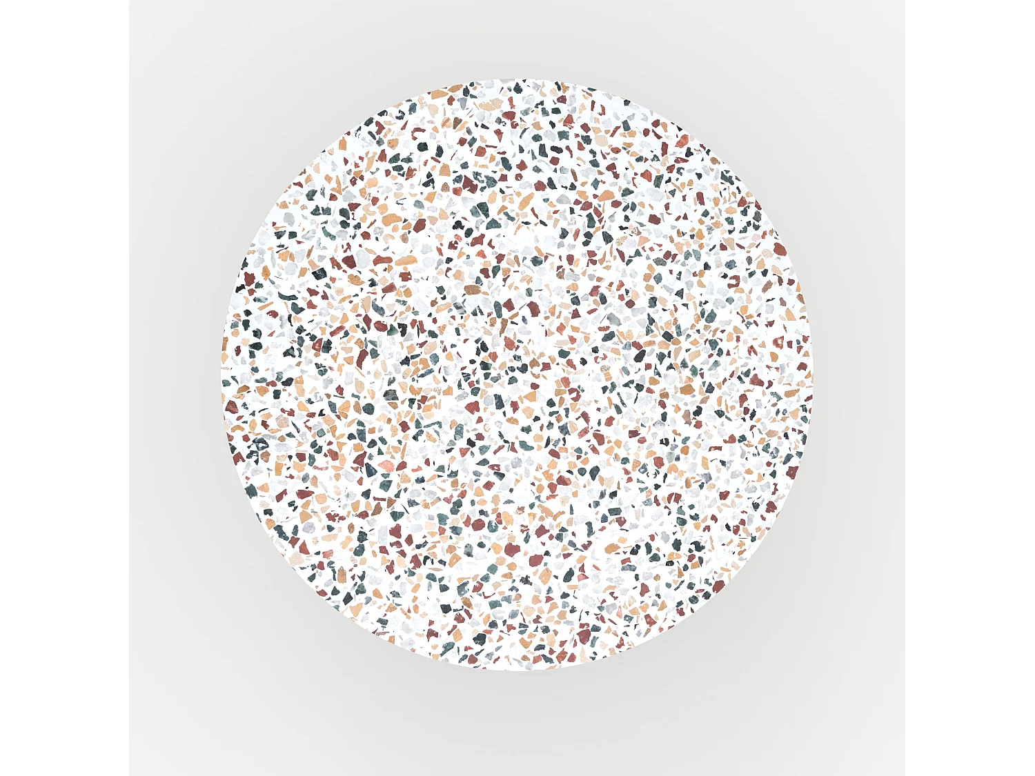 Tavolino rotondo in terrazzo e metallo verde kaki D44 cm - Daphné