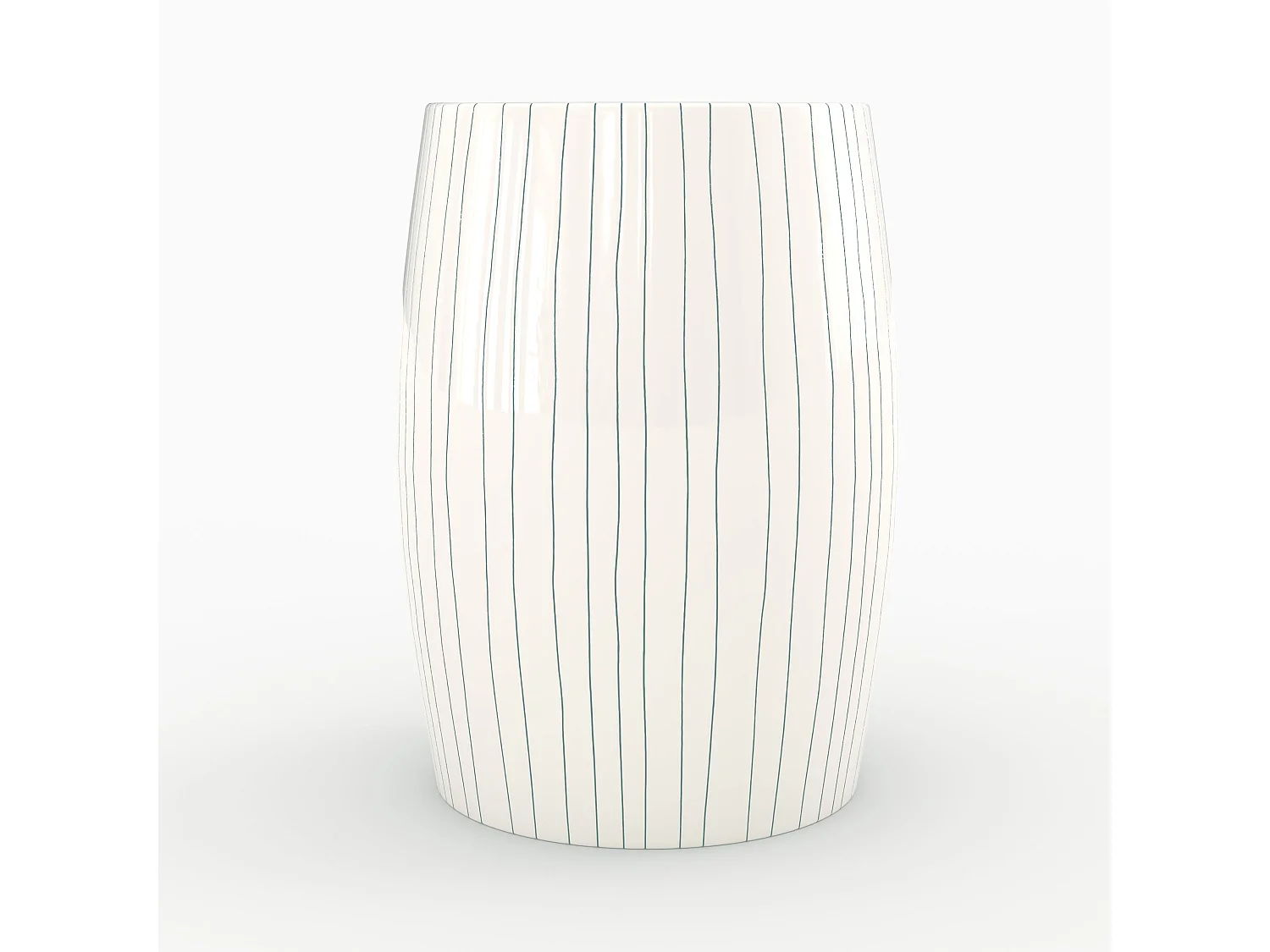 Tavolino rotondo in metallo bianco rigato D26 cm - Nello
