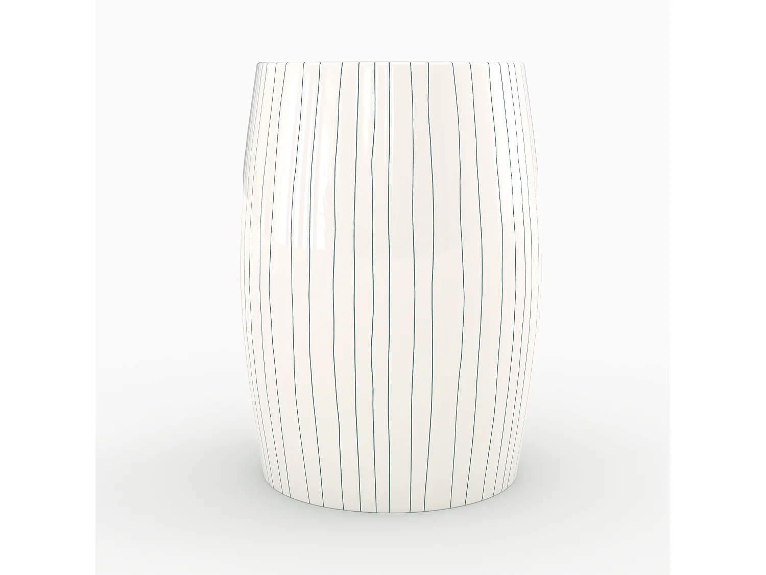 Tavolino rotondo in metallo bianco rigato D26 cm - Nello