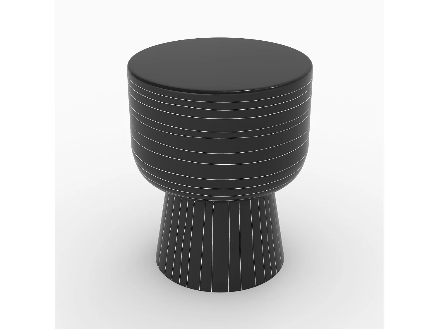 Mesa auxiliar redonda de metal negro - Zita