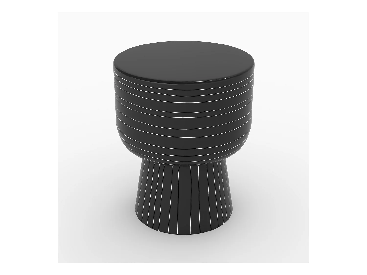 Table d'appoint ronde en métal noir D34 cm - Zita