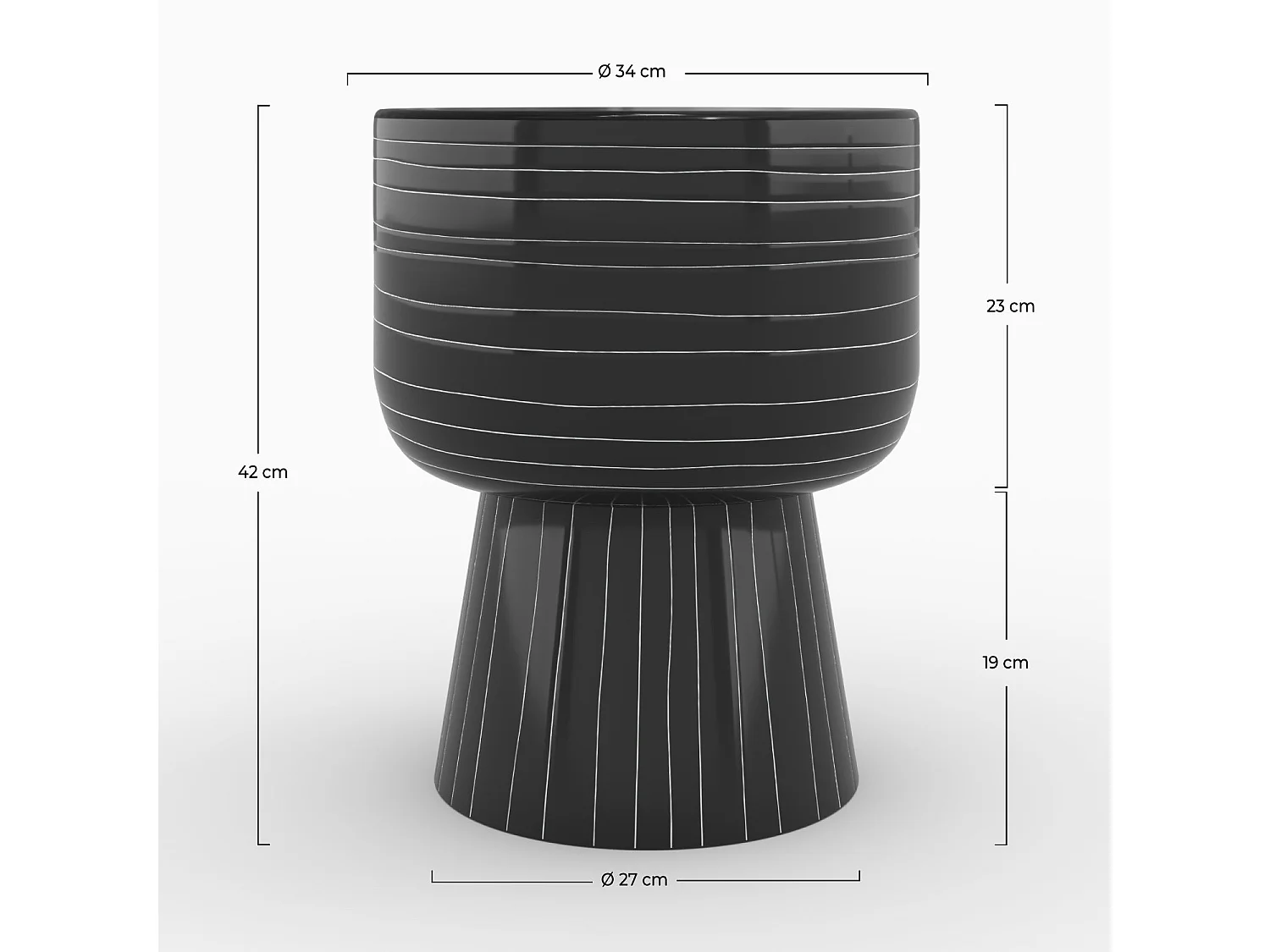 Mesa auxiliar redonda de metal negro - Zita