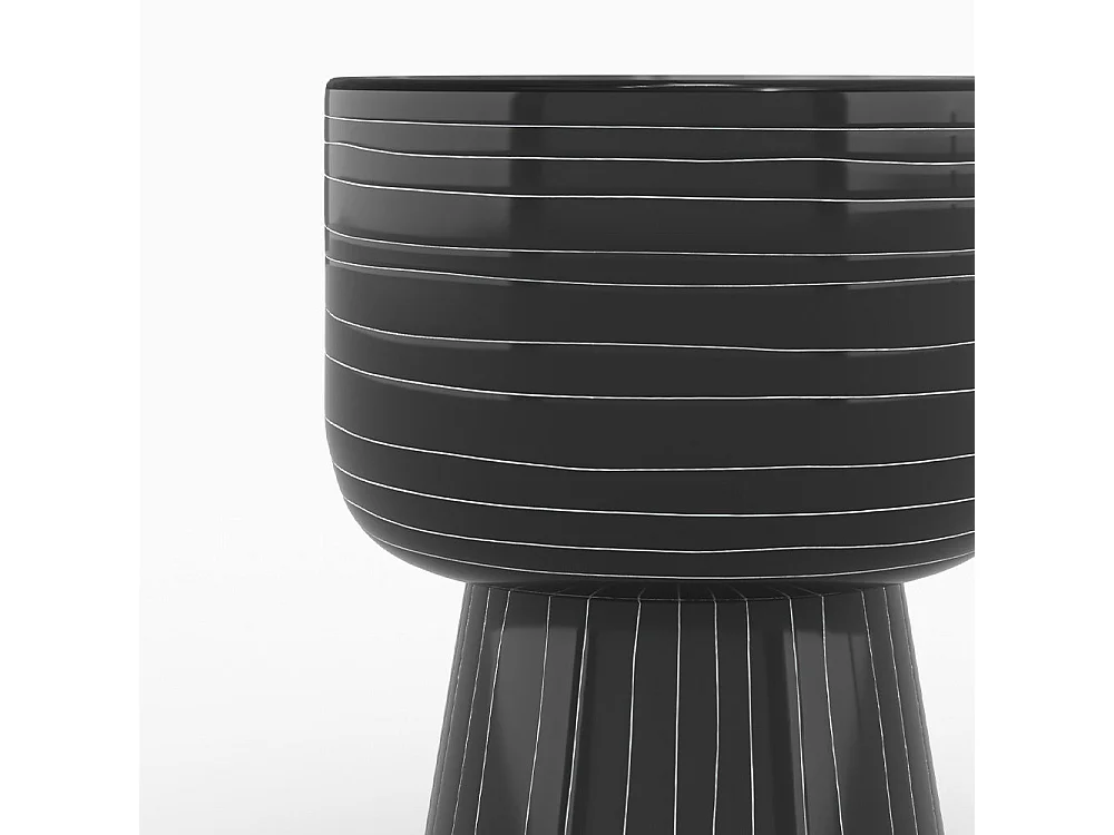Tavolino rotondo in metallo nero D34 cm - Zita