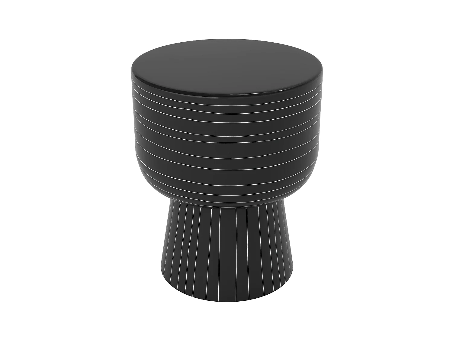 Tavolino rotondo in metallo nero D34 cm - Zita