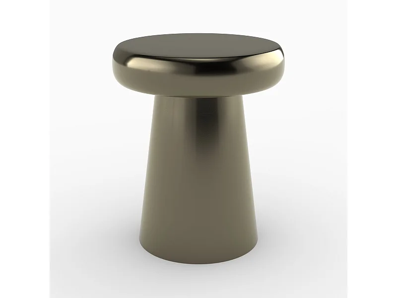 Mesa auxiliar redonda de metal dorado - Anouk