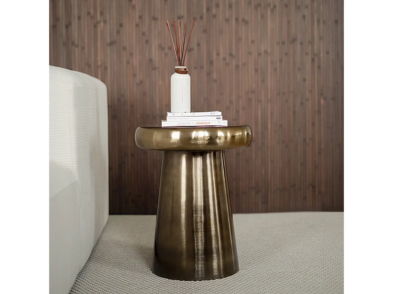 Tavolino rotondo in metallo dorato - Anouk