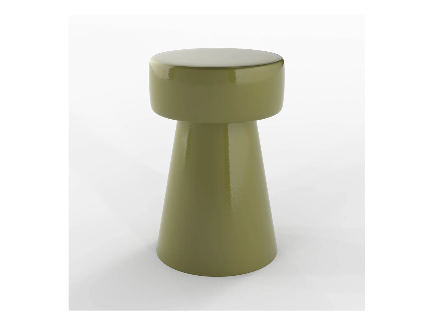 Table d'appoint ronde en métal vert kaki D30 cm - Athéna