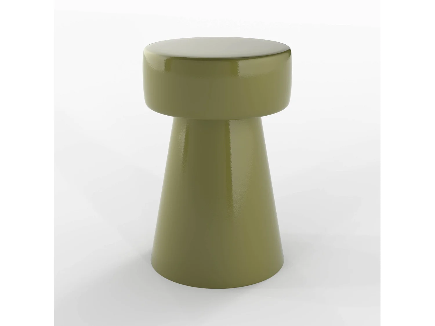 Mesa auxiliar redonda de metal verde - Athéna