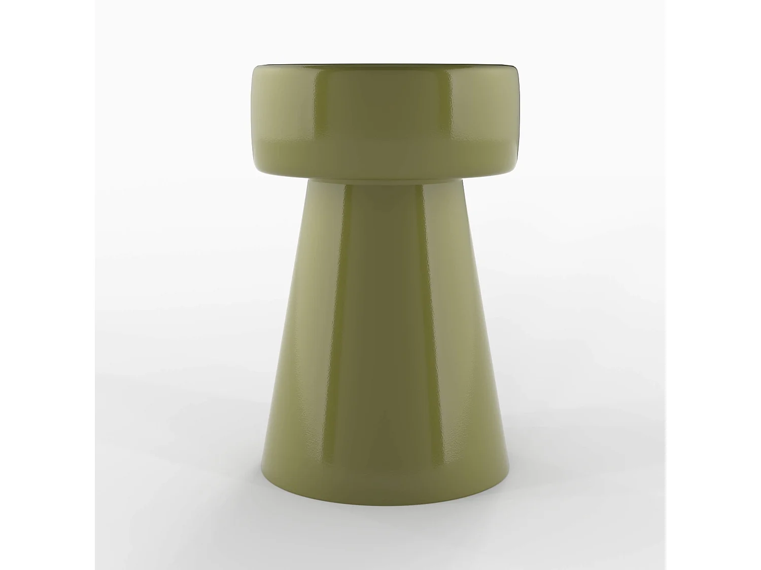 Mesa auxiliar redonda de metal verde - Athéna