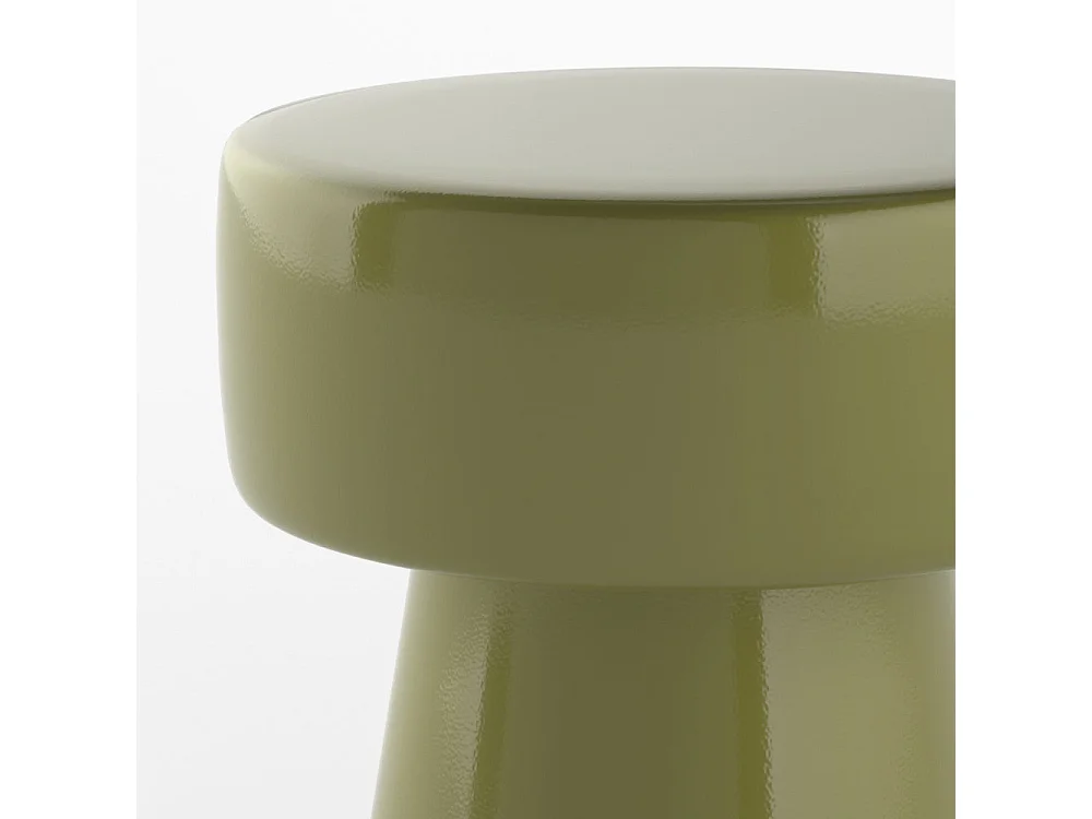 Tavolino rotondo in metallo verde kaki D30 cm - Athéna